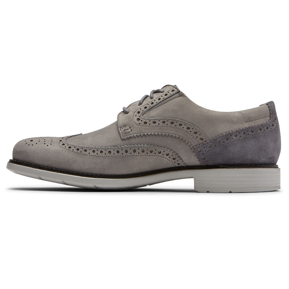 Rockport Mens Total Motion Classic Dress Wingtip - Sneakers Grey - TYO846952